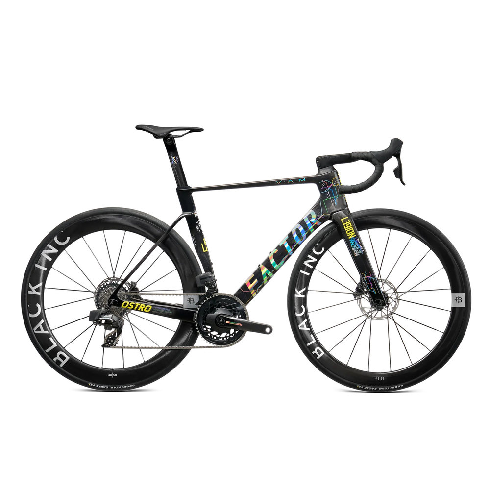 FACTOR Ostro V.A.M L39ION Edition carbon aero road bike with Shimano Ultegra Di2 and Black Inc 48|58 wheels